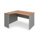 Rohový stôl SimpleOffice 140 x 120 cm, ľavý - Orech vlašský / sivá