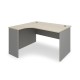 Rohový stôl SimpleOffice 140 x 120 cm, ľavý - Dub svetlý / sivá