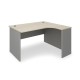 Rohový stôl SimpleOffice 140 x 120 cm, pravý - Dub svetlý / sivá