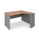 Rohový stôl SimpleOffice 140 x 120 cm, pravý - Orech vlašský / sivá