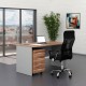 Zostava kancelárskeho nábytku SimpleOffice 1, 140 cm - Orech vlašský / sivá