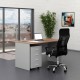 Zostava kancelárskeho nábytku SimpleOffice 1, 140 cm - Sivá / orech vlašský
