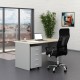 Zostava kancelárskeho nábytku SimpleOffice 1, 140 cm - Sivá / dub svetlý