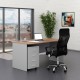 Zostava kancelárskeho nábytku SimpleOffice 1, 160 cm - Sivá / orech vlašský