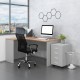 Zostava kancelárskeho nábytku SimpleOffice 2, 140 cm, ľavá - Sivá / orech vlašský
