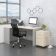 Zostava kancelárskeho nábytku SimpleOffice 2, 140 cm, ľavá - Dub svetlý / sivá