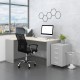 Zostava kancelárskeho nábytku SimpleOffice 2, 140 cm, ľavá - Sivá / dub svetlý