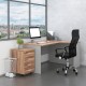 Zostava kancelárskeho nábytku SimpleOffice 2, 140 cm, pravá - Orech vlašský / sivá