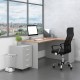 Zostava kancelárskeho nábytku SimpleOffice 2, 140 cm, pravá - Sivá / orech vlašský