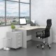 Zostava kancelárskeho nábytku SimpleOffice 2, 140 cm, pravá - Sivá / dub svetlý