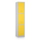 Kovová šatníková skrinka - 3 boxy, 38 x 45 x 185 cm, cylindrický zámok - Žltá - RAL 1023