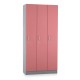 Drevená šatníková skrinka Visio LUX - 3 oddiely, 90 x 42 x 190 cm - Ružová