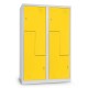 Kovová šatníková skrinka Z, 120 x 50 x 180 cm, cylindrický zámok - Žltá - RAL 1023