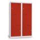 Kovová šatníková skrinka Z, 120 x 50 x 180 cm, otočný zámok - Červená - RAL 3000