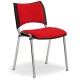Konferenčná stolička SMART - chrómované nohy - Červená