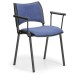 Konferenčná stolička SMART - čierne nohy s podrúčkami - Modrá