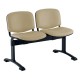 Kožená lavica ISO, 2-sedadlo - čierne nohy - Béžová