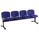 Kožená lavica ISO, 4-sedadlo - čierne nohy - Modrá