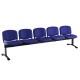 Kožená lavica ISO, 5-sedadlo - čierne nohy - Modrá