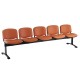 Kožená lavica ISO, 5-sedadlo - čierne nohy - Oranžová