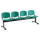 Plastová lavica ISO, 4-sedadlo - čierne nohy - Zelená