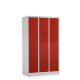 Kovová šatníková skrinka - 3 oddiely, 90 x 50 x 150 cm, cylindrický zámok - Červená - RAL 3000